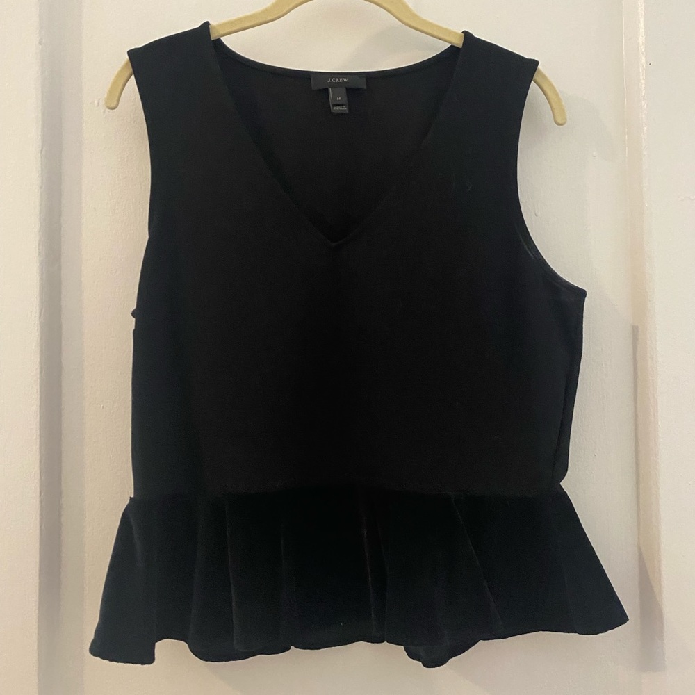 J Crew peplum black top